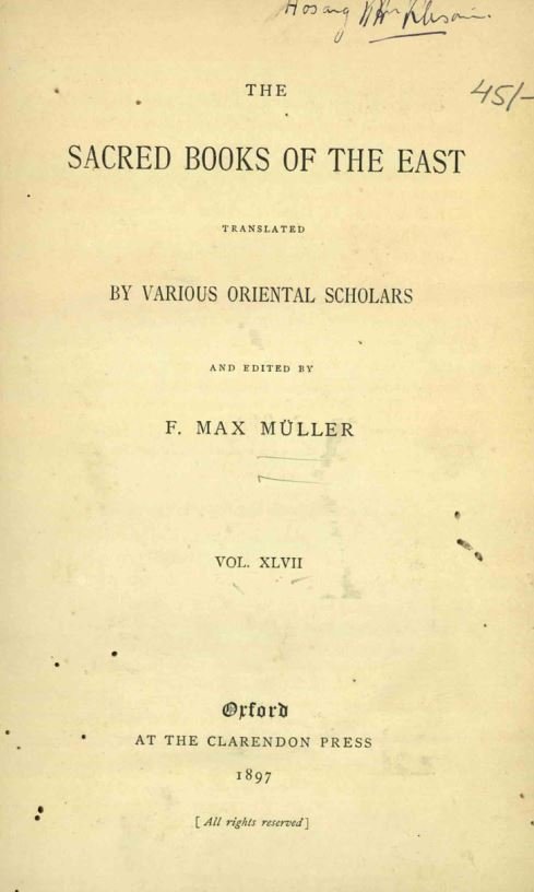 the sacred books of the east